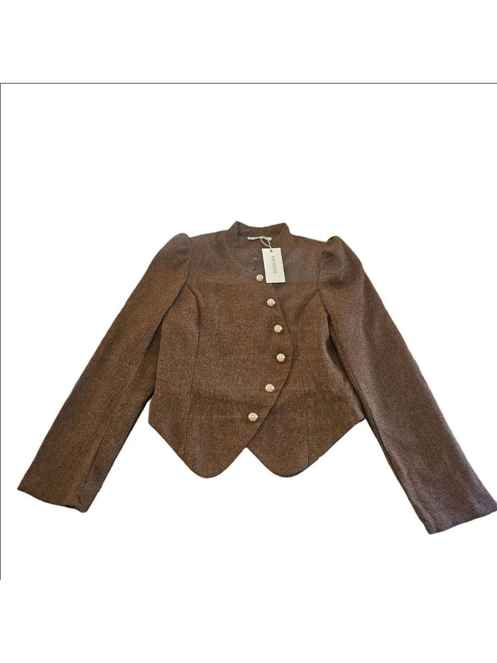 Women's RIHOAS NWT Brown Blazer with Gold Buttons S